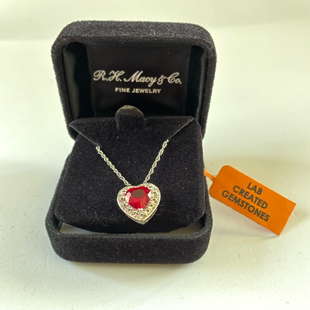 🆕 Bridge gemstone RUBY heart 925 sterling silver - Picture 4 of 6